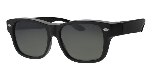 Overzet zonnebril New York black shiny (l/xl)