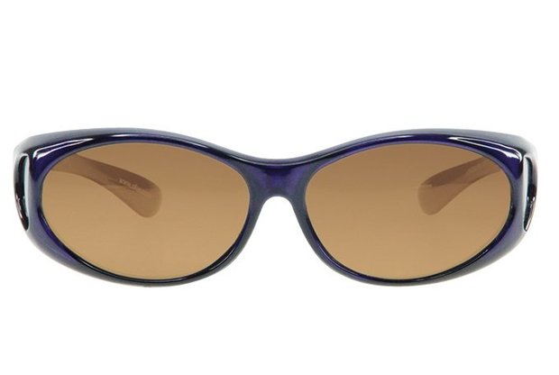 fitover overzetzonnebril shiny purple polarized brown lens