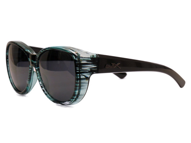 Fitover Overzetzonnebril rond Sonnen Überbrillen Olive Blue (Model: POL506)