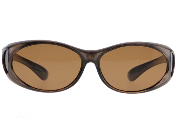 Fitover sunglasses Overzet zonnebril Sonnen Überbrillen Fitover Bronze metallic front